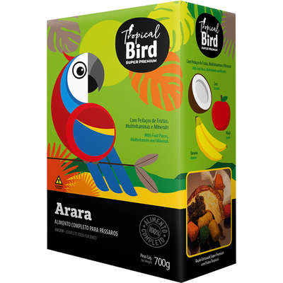 Ração Extrusada Tropical Bird Super Premium com Frutas Tropicais para Arara