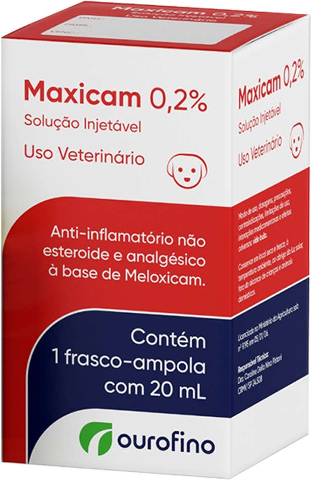Anti-Inflamatório Ourofino Maxicam 0,2% Solução Injetável para Cães - 20 mL