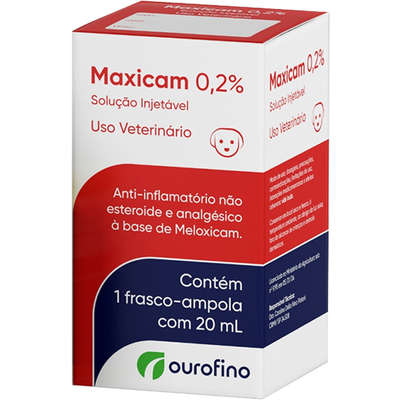Anti-Inflamatório Ourofino Maxicam 0,2% Solução Injetável para Cães