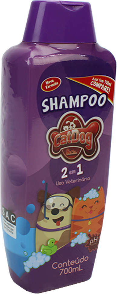 Shampoo 2 em 1 CatDog & Cia Linha para Cães e Gatos - 700 mL