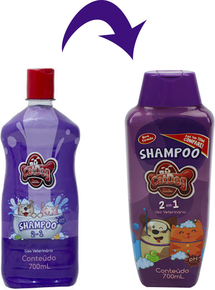 Shampoo 2 em 1 CatDog & Cia Linha para Cães e Gatos - 700 mL