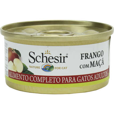 Ração Schesir Nature Cat Frango com Maça em Lata para Gatos - 75 g