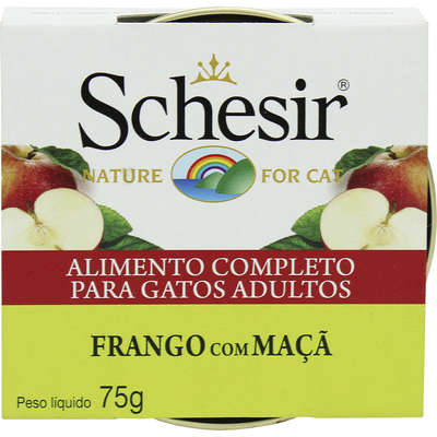 Ração Schesir Nature Cat Frango com Maça em Lata para Gatos - 75 g