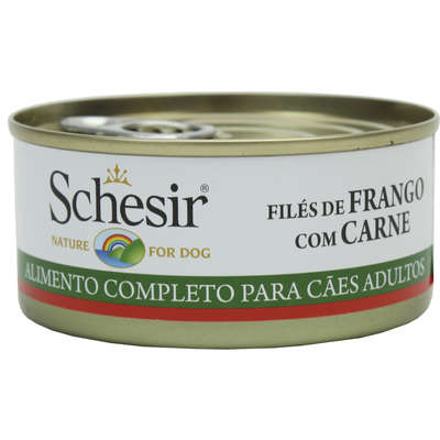 Ração Schesir Nature Dog Filés de Frango com Carne em Lata para Cães - 150 g