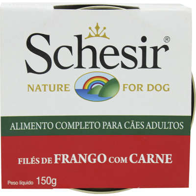 Ração Schesir Nature Dog Filés de Frango com Carne em Lata para Cães - 150 g