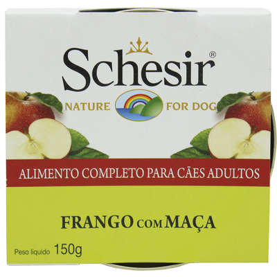Ração Schesir Nature Dog Frango com Maça em Lata para Cães - 150 g