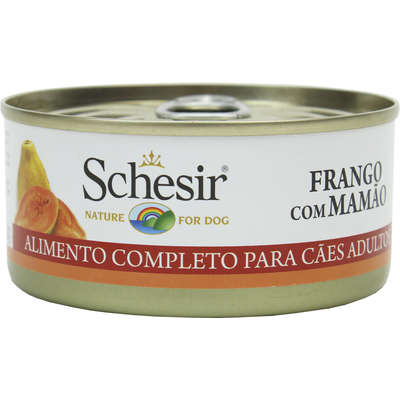 Ração Schesir Nature Dog Frango com Mamão em Lata para Cães - 150 g