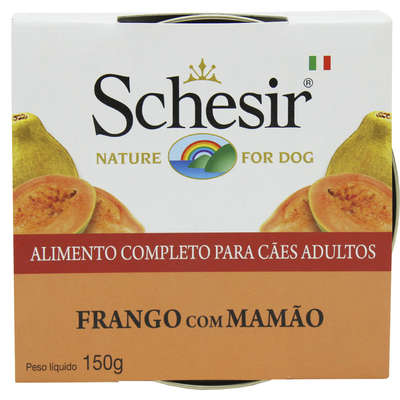 Ração Schesir Nature Dog Frango com Mamão em Lata para Cães - 150 g