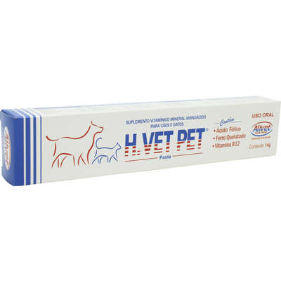 Suplemento Vitamínico Alivet H-Vet Pet Pasta para Cães e Gatos - 14 g