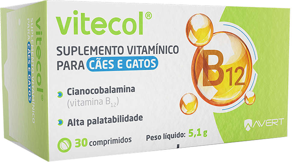Suplemento Vitamínico Avert Vitecol para Cães e Gatos - 30 Comprimidos