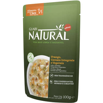 Sachê Guabi Natural Frango, Cereias e Vegetais para Cães Adultos - 100 g