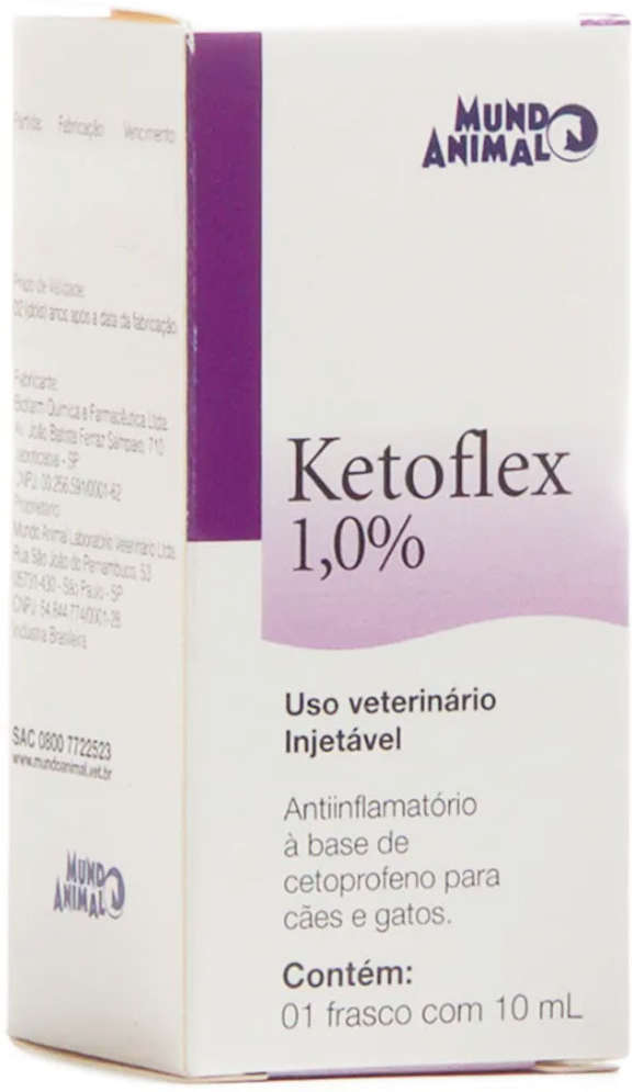 Anti-Inflamatório Mundo Animal Ketoflex Injetável - 10 mL