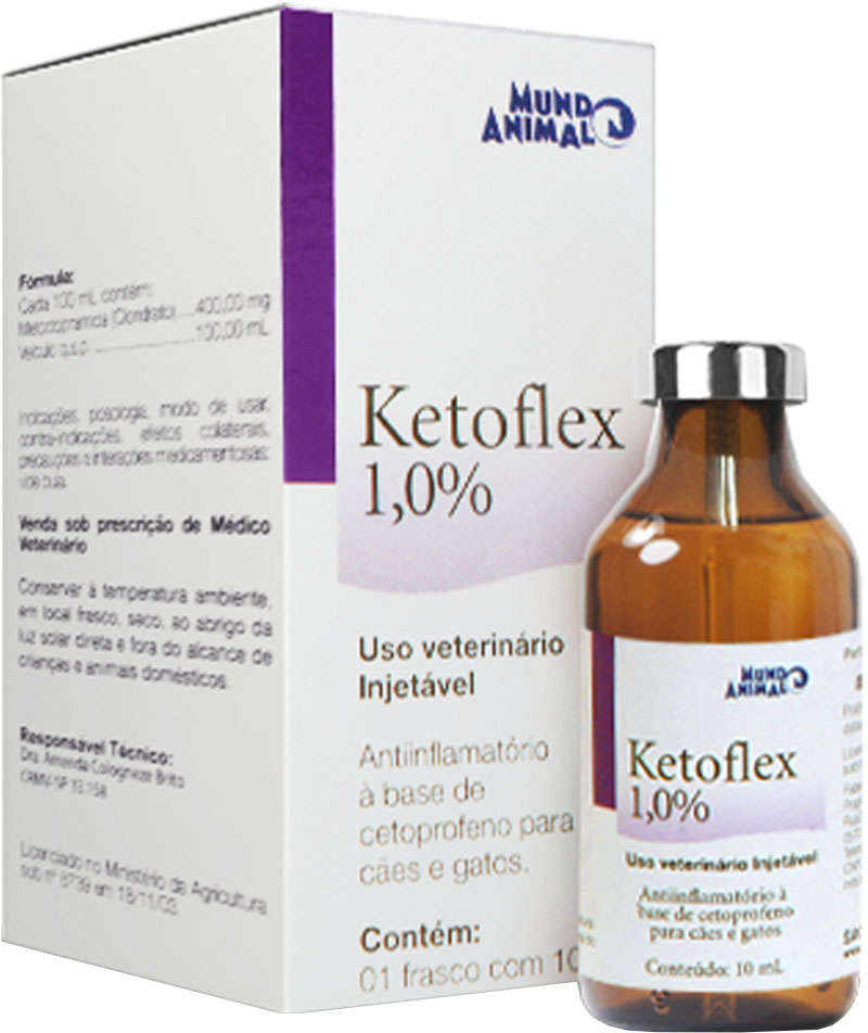 Anti-Inflamatório Mundo Animal Ketoflex Injetável - 10 mL