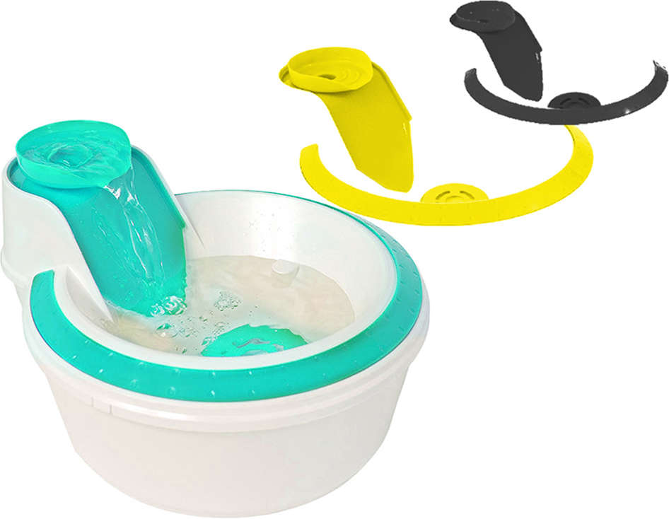 Fonte Bebedouro Petlon Colors Kit 3 Verde Tiffany, Amarelo e Preto 2 Litros - 110 V