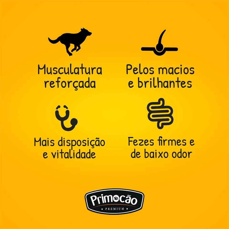 Ração Seca Primocão Premium Original Carne e Frango para Cães de Adultos Raças Médias e Grandes - 20Kg