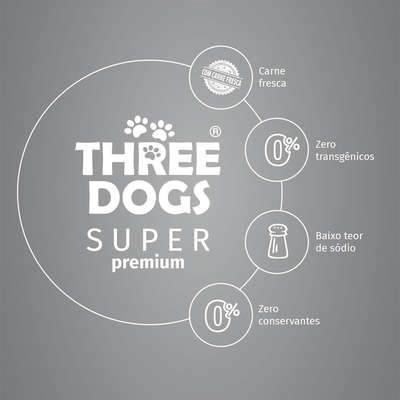 Ração Úmida Three Dogs Super Premium Patê Cordeiro para Cães Adultos
