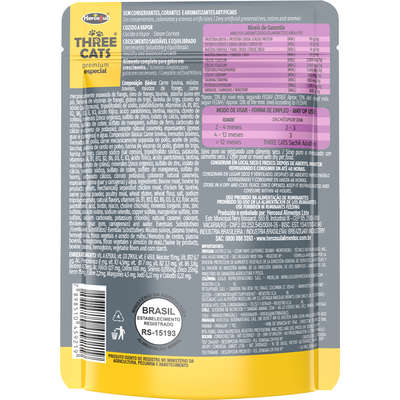 Ração Úmida Three Cats Sachê Premium Special Pedacinhos de Carne ao Molho Gatos Filhotes - 85 g