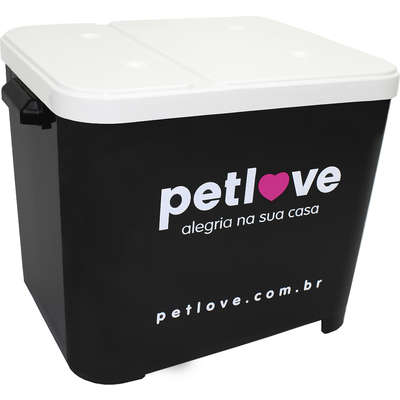 Porta-Ração Petlove para Armazenar até 15 Kg - Preto
