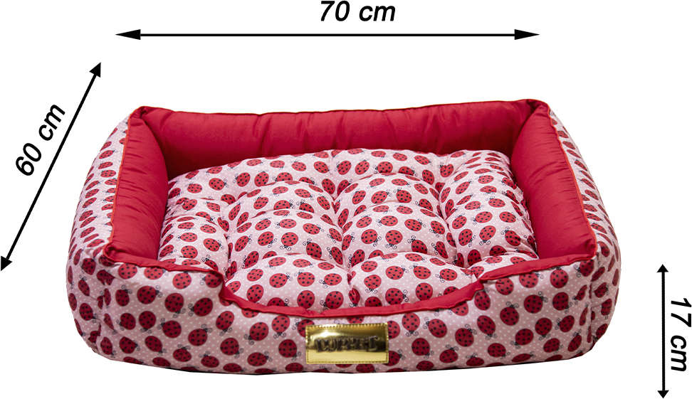 Cama Retangular Luppet Joaninha Vermelha - Tam. GG