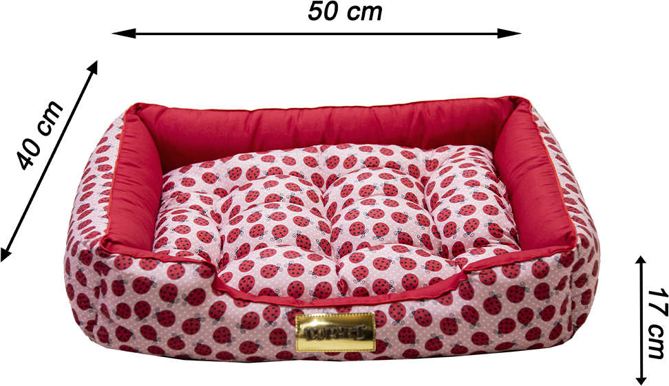 Cama Retangular Luppet Joaninha Vermelha - Tam. M