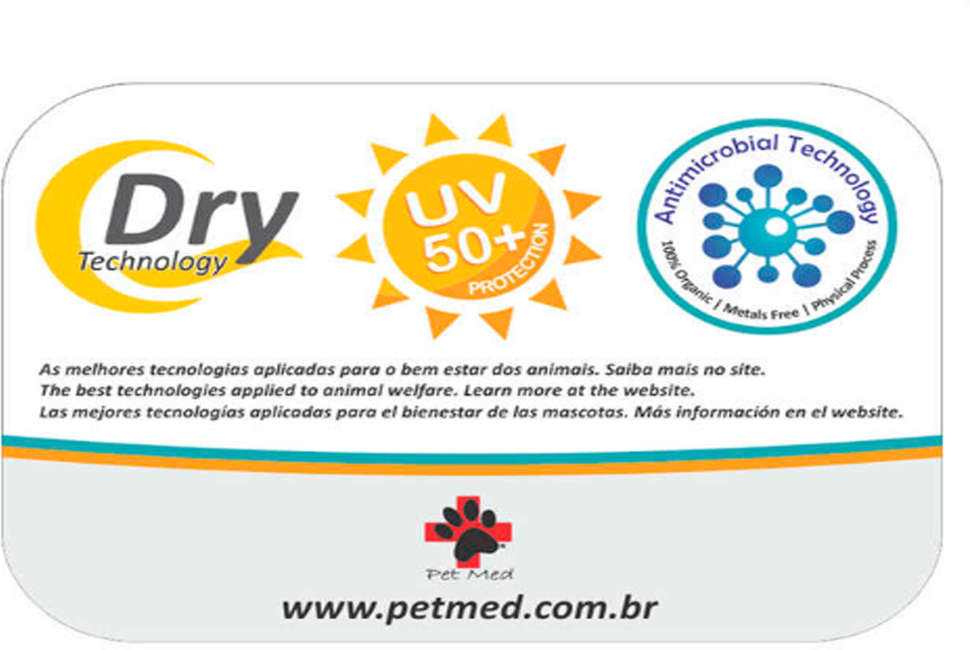Roupa Pós Castração Pet Med Fit Dry para Buldogue Francês Macho Color - Tam. PP