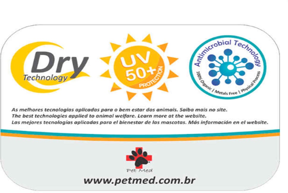 Roupa Pós Castração Pet Med Fit Dry Buldogue Inglês Color - Tam. G