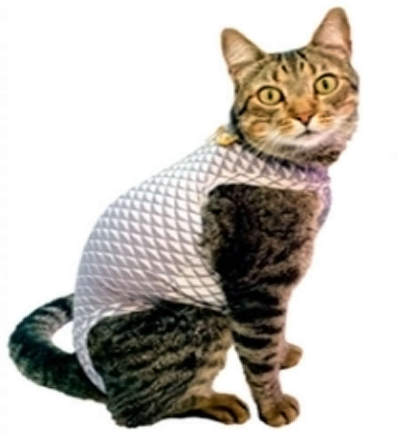 Roupa Pós Castração Pet Med Ultralight Color Cinza Geo para Gatos - Tam. 04