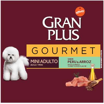 Ração Seca Affinity GranPlus Gourmet Peru & Arroz para Cães Adultos Raças Mini