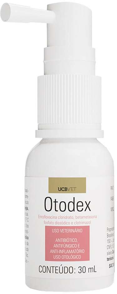 Antibiótico UCBVET Otodex para Cães e Gatos - 30 mL