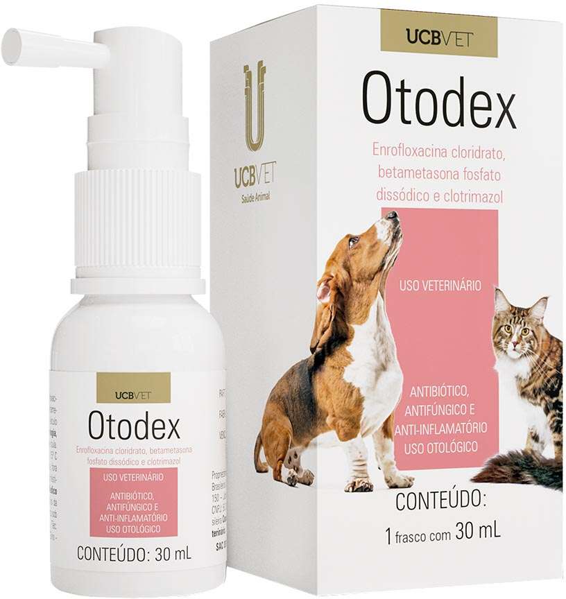 Antibiótico UCBVET Otodex para Cães e Gatos - 30 mL