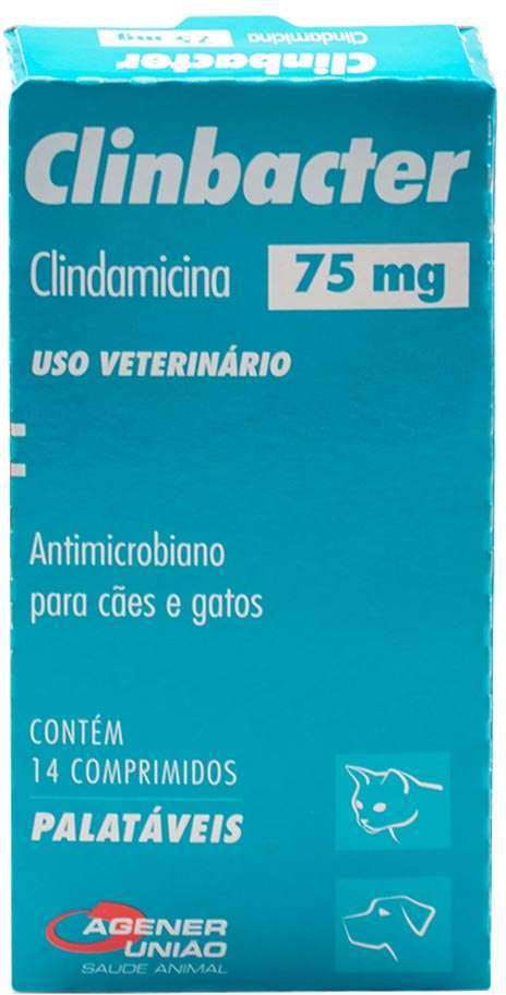 Antimicrobiano Agener União Clinbacter para Cães e Gatos - 75 mg