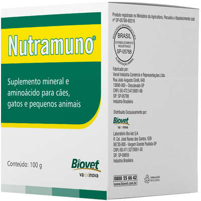 Suplemento Mineral Nutramuno Biovet