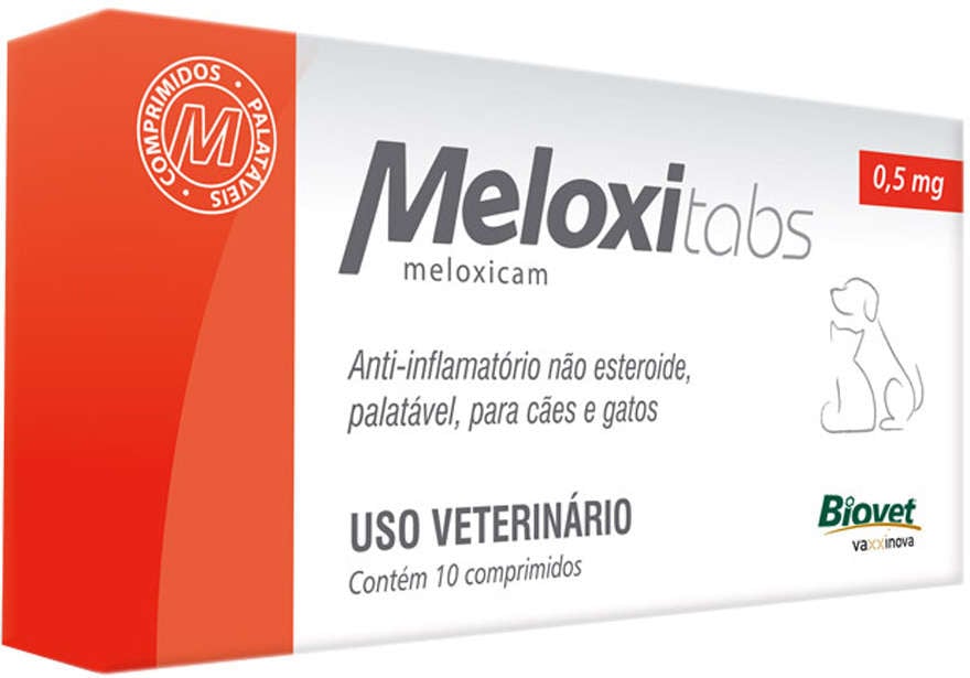 Anti-inflamatório Meloxitabs Biovet 0,5 mg - 10 Comprimidos