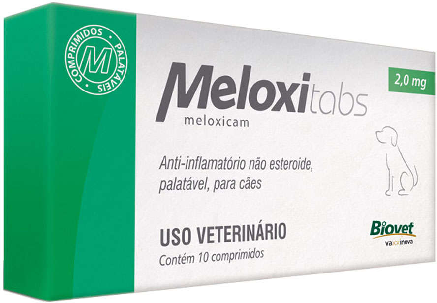 Anti-inflamatório Meloxitabs Biovet 2 mg - 10 Comprimidos