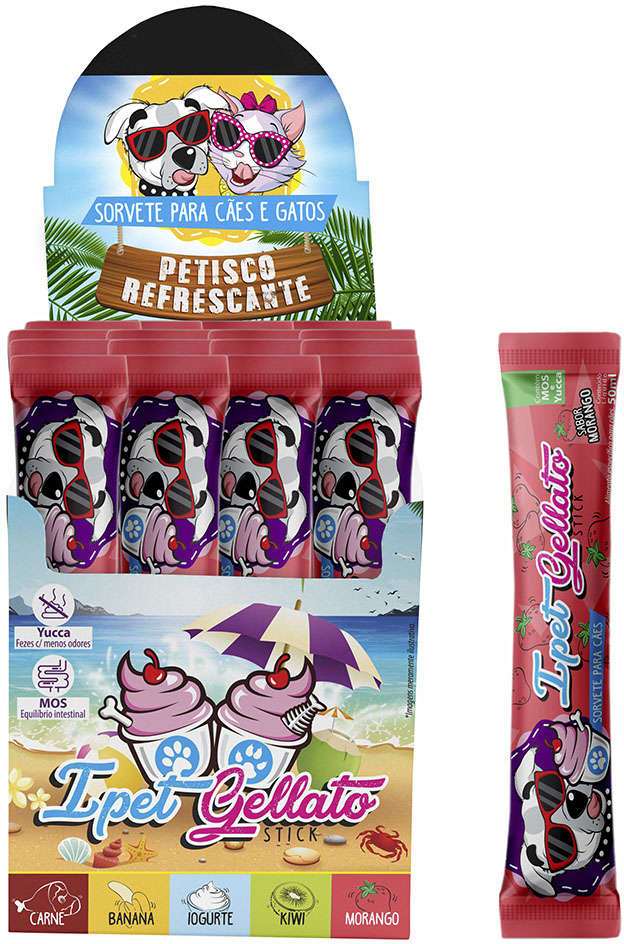 Sorvete Ipet para Cães Sabor Morango - 30g