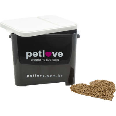 Porta-Ração Petlove para Armazenar até 15 Kg - Preto