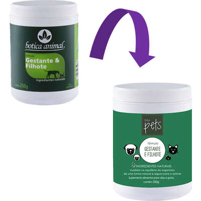 Suplemento Botica Animal Fórmula Gestante & Filhote em Pó para Cães e Gatos