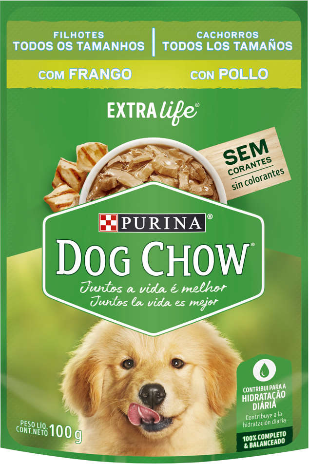 Ração Úmida Nestlé Purina Dog Chow Sachê Franguinho ao Molho para Cães Filhotes - 100 g