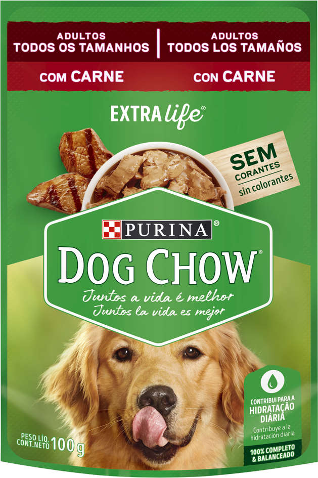 Ração Úmida Nestlé Purina Dog Chow Sachê Carne para Cães Adultos - 100 g