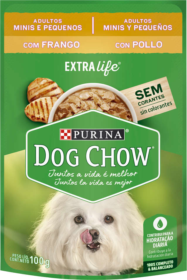 Ração Úmida Nestlé Purina Dog Chow Sachê Frango para Cães Adultos Raças Minis e Pequenas - 100 g