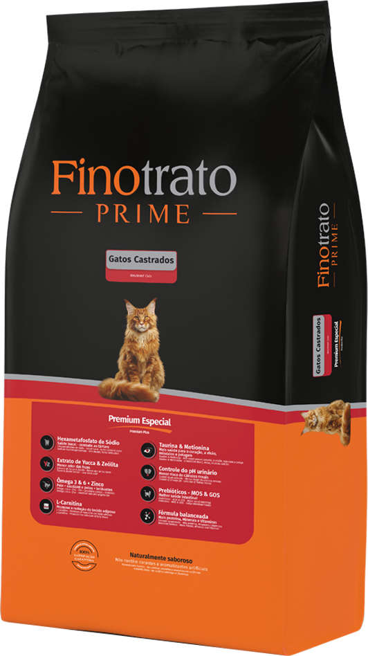 Ração Seca Finotrato Prime Premium Especial para Gatos Castrados - 3Kg