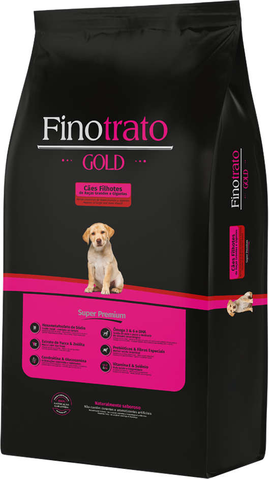 Ração Seca Finotrato Gold Super Premium para Cães Filhotes Raças Grandes e Gigantes - 20Kg