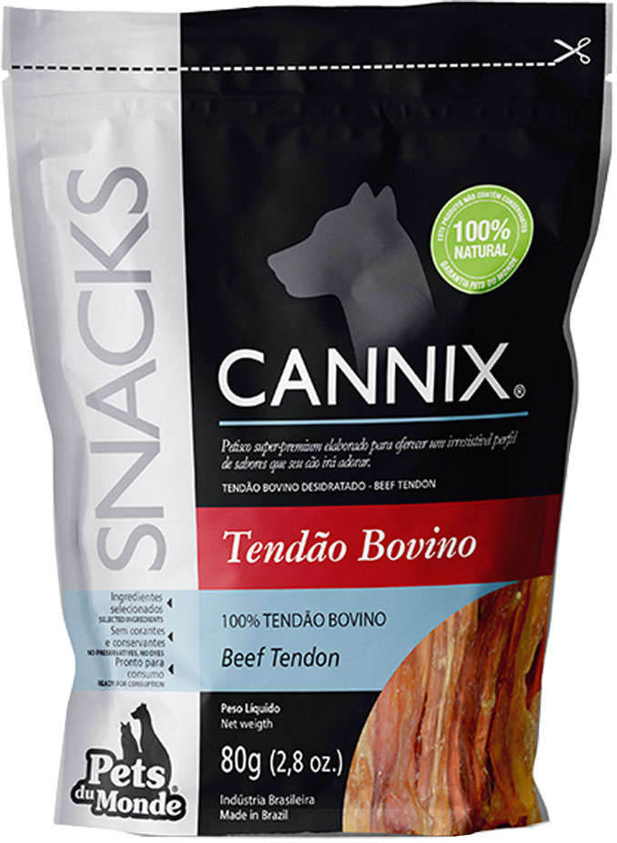 Snack Cannix para Cães Adultos Sabor Tendão Bovino - 80g