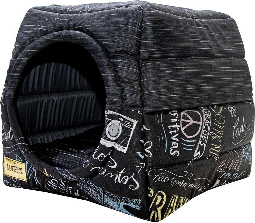 Cama Luppet Conforto Iglu 2 em 1 Super Luxo Impermeável Preta - Tam. G
