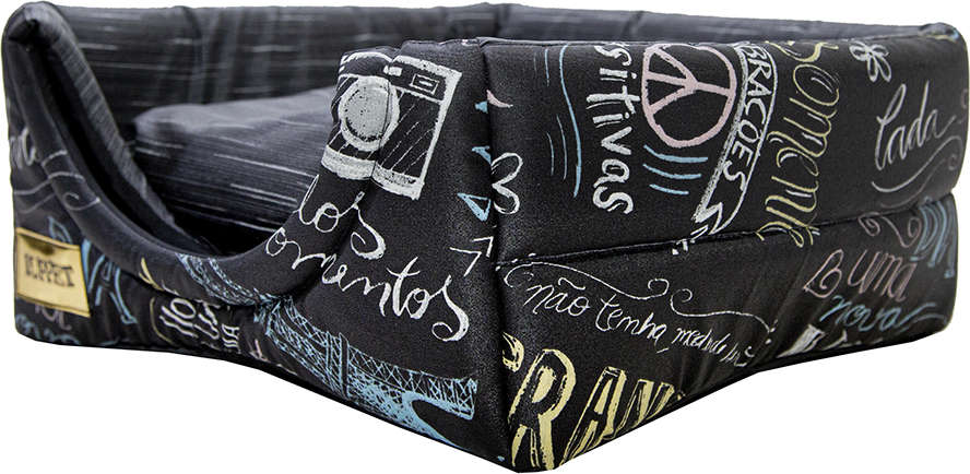 Cama Luppet Conforto Iglu 2 em 1 Super Luxo Impermeável Preta - Tam. G