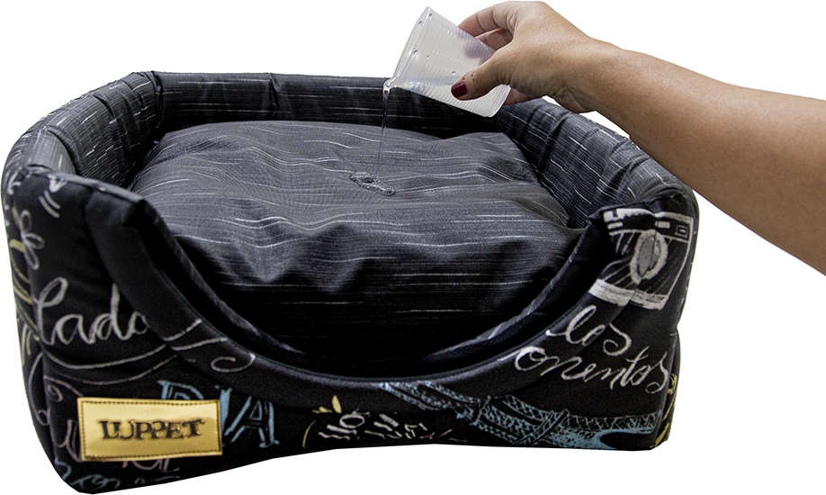 Cama Luppet Conforto Iglu 2 em 1 Super Luxo Impermeável Preta - Tam. G