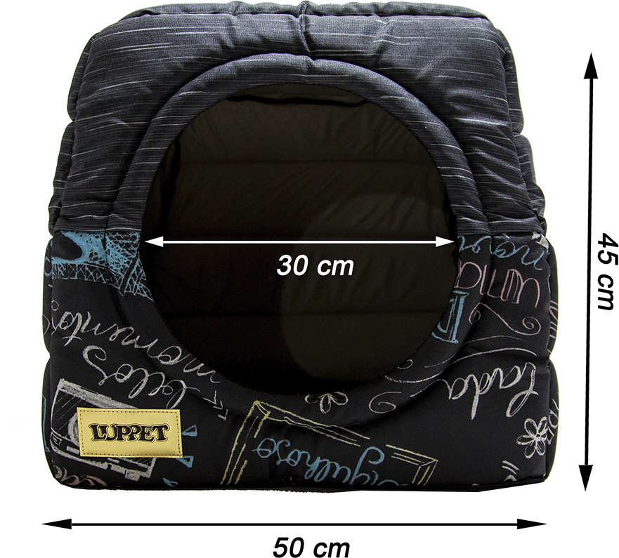Cama Luppet Conforto Iglu 2 em 1 Super Luxo Impermeável Preta - Tam. G