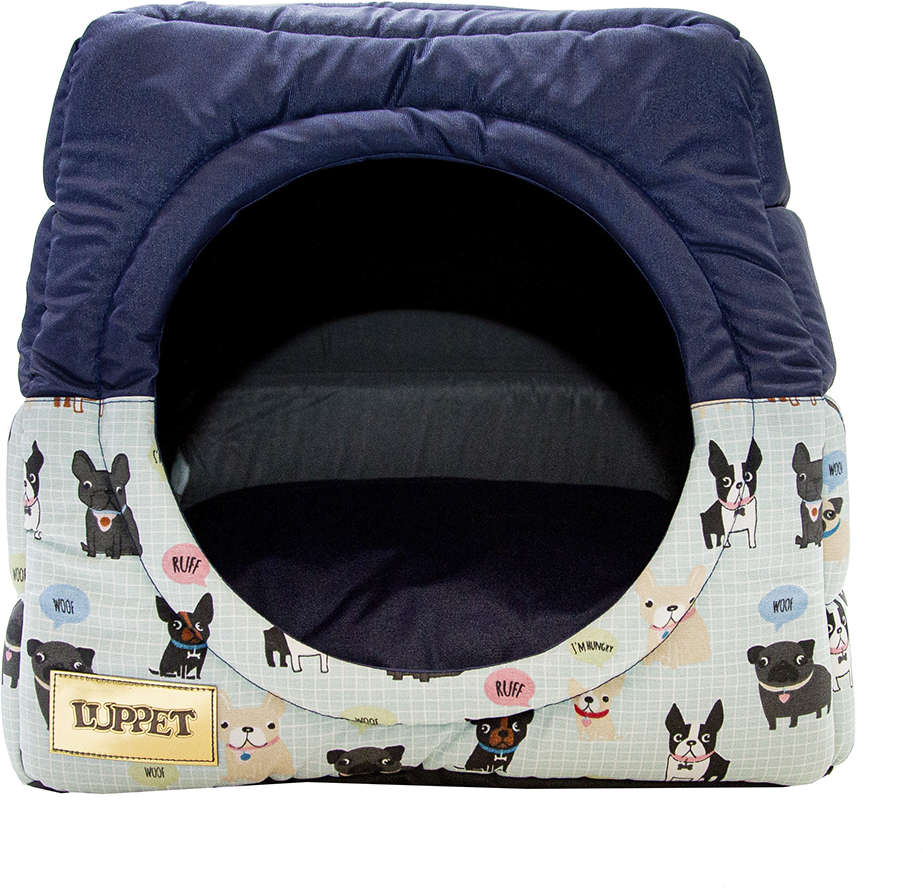 Cama Luppet Iglu Marinho Acquablock com Estampa Cachorrinho - Tam. G