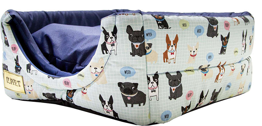 Cama Luppet Iglu Marinho Acquablock com Estampa Cachorrinho - Tam. G