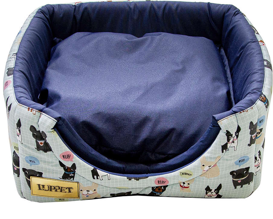 Cama Luppet Iglu Marinho Acquablock com Estampa Cachorrinho - Tam. G
